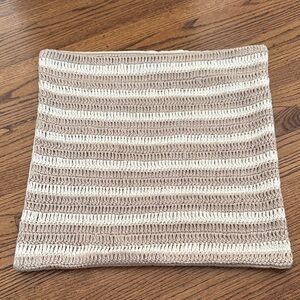 3 West Elm Crochet Linen Pillow Covers 20"x20"